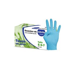 GUANTES NITRILO AZUL S/POLVO 100 UD T/P