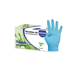 GUANTES NITRILO AZUL S/POLVO 100 UD T/M